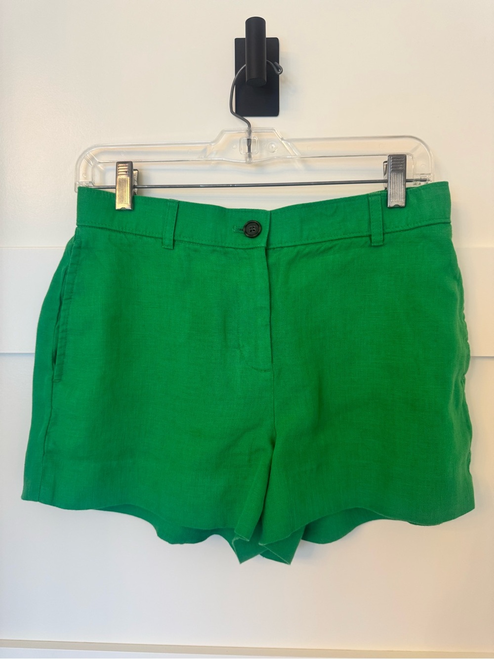 J. Crew Bright Green Linen-Blend Shorts